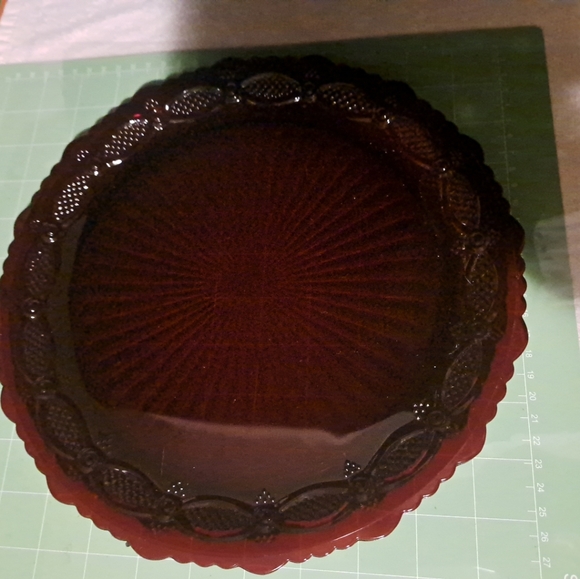 Vintage Avon Cape Cod  Dark Ruby Red Dinner Plate 10 3/4" USA    A36, A37, A38 - Picture 5 of 5